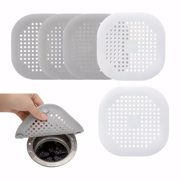 Filtro per scarichi in silicone, composto da 5 pezzi, con ventosa, per prevenire intasamenti