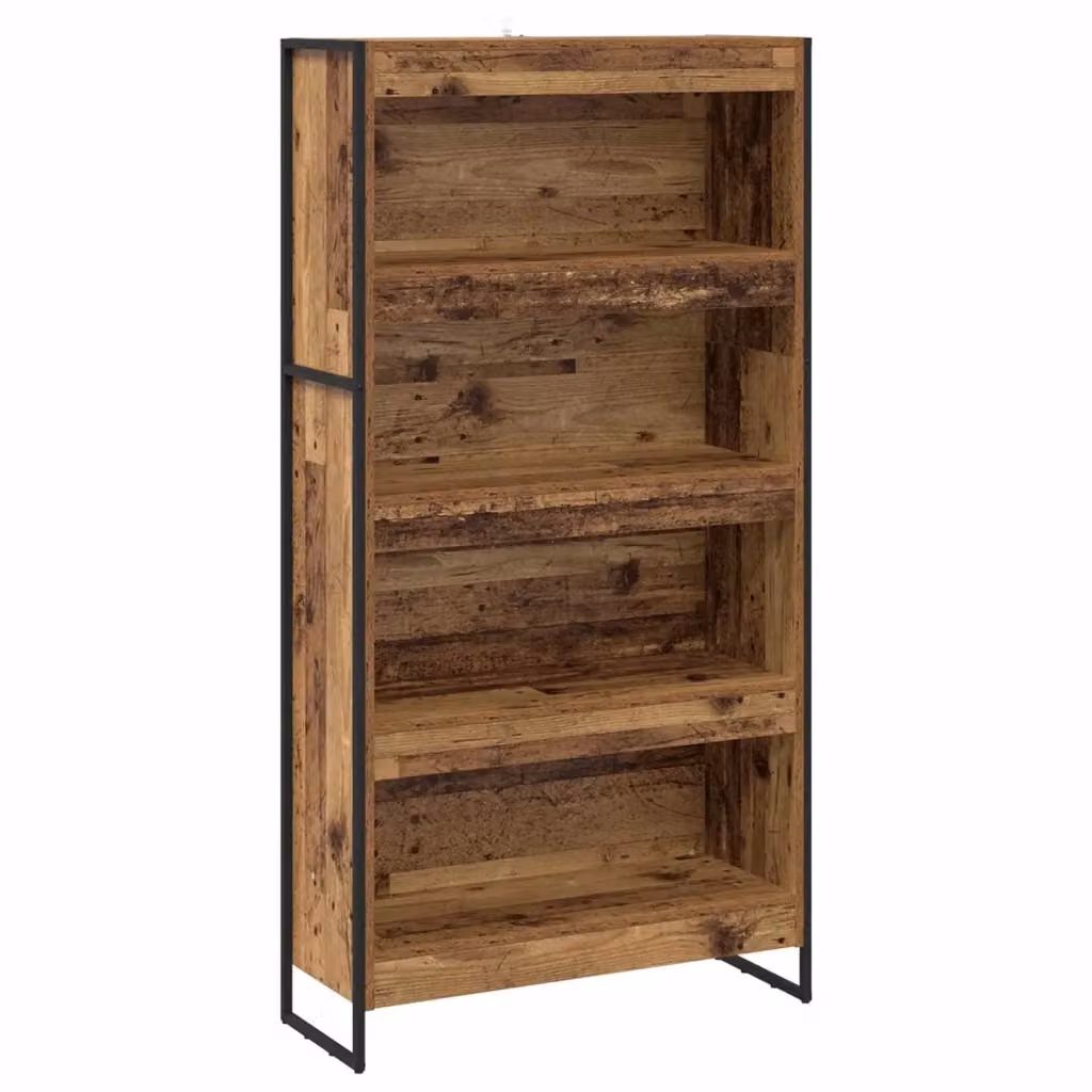 Armadio per Libri Industrial vidaXL in Legno e Metallo, Marrone Opaco, L 80 x P 30 x H 155 cm – 2