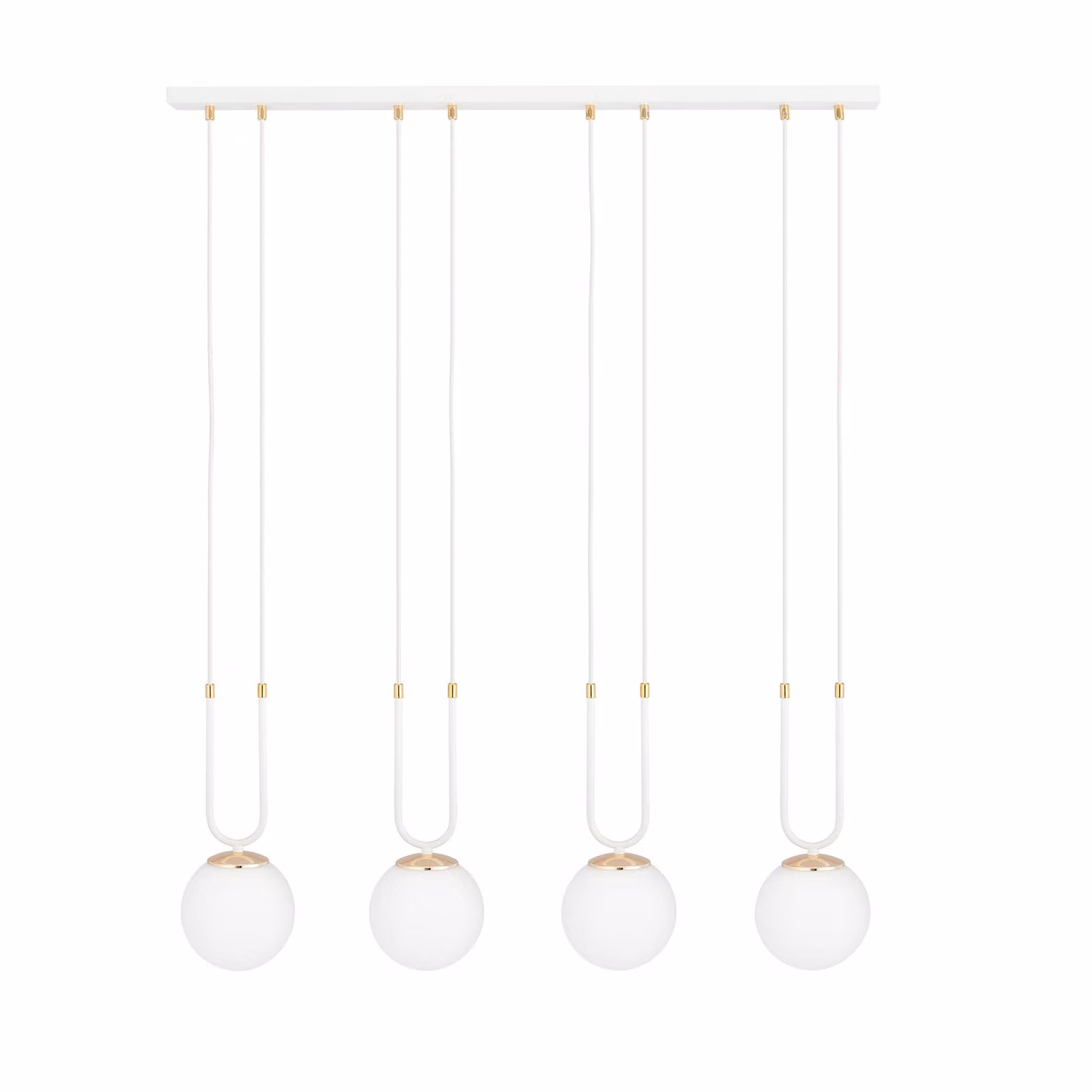 Lampadario Emibig 4xE14 40W GLAM 4 BIANCO/OPAL 1115/4
