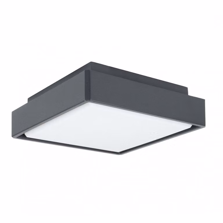Lampada da soffitto esterna plafoniera quadrata LED 18W grigio scuro IP65 SU-MA BN-KW200
