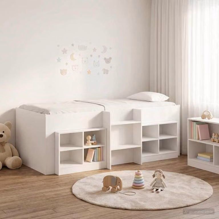 Maison Exclusive - Letto a soppalco con armadio, 3 pezzi, bianco, realizzato in legno composito