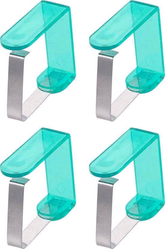 Set di 4 supporti da tavolo in acciaio, colore verde, con base in acrilico