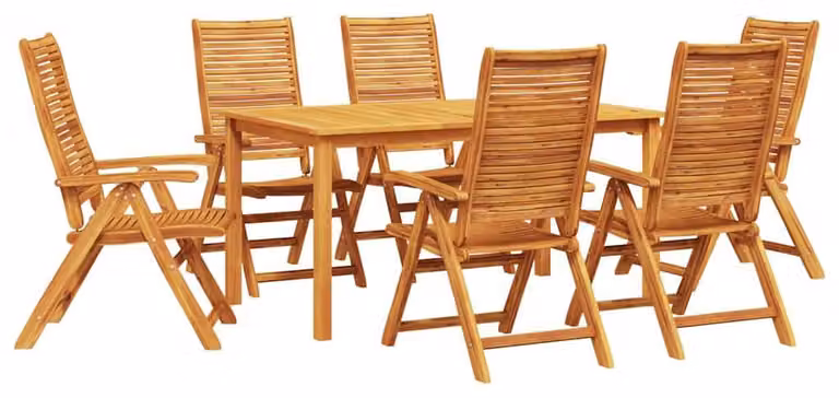Set da Pranzo per Giardino 7 pcs Marrone