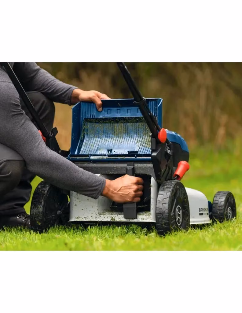 Rasaerba Bosch GRA 18V2-46 SP con 2 batterie EXBA18V-55 da 5,5Ah e caricabatterie rapido GAL 12V/18V-80, Blu – 2