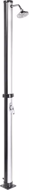 Set doccia solare da esterno BELIANI con miscelatore e funzione pioggia in PVC nero e argento