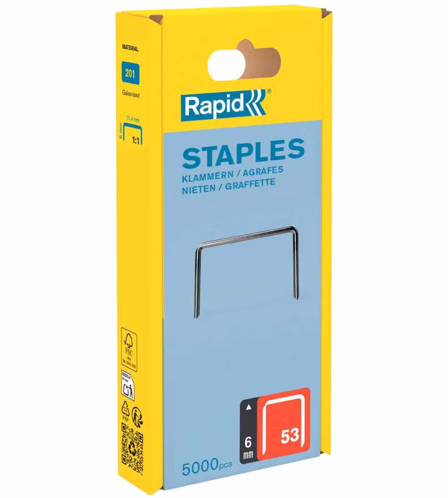 Rapid Graffe a Filo Sottile 5 mm Acciaio Zincato - 5000 pezzi