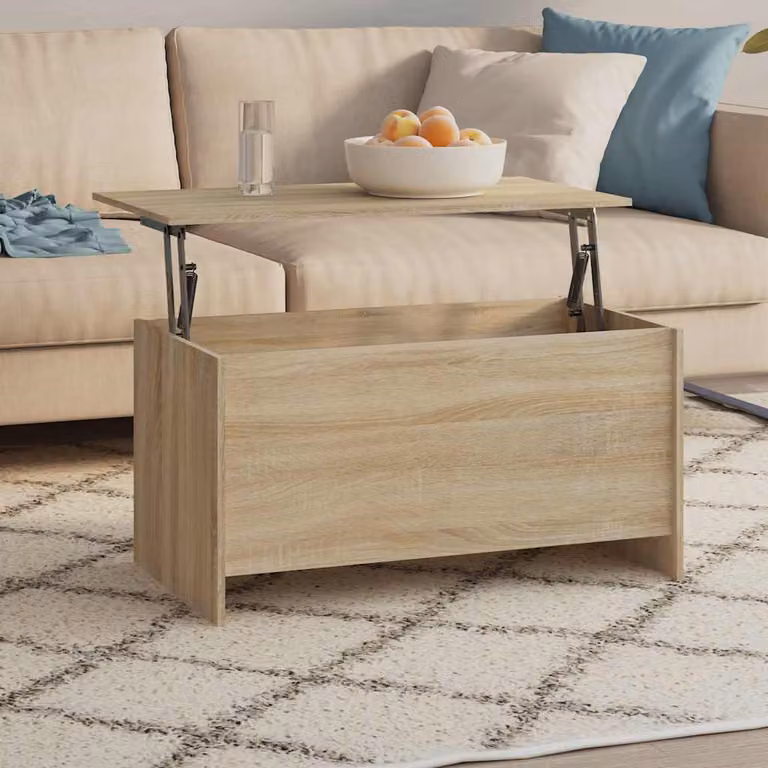 Tavolino moderno vidaXL in legno Rovere Sonoma, colore marrone e beige, L 102 x P 55,5 x H 52,5 cm