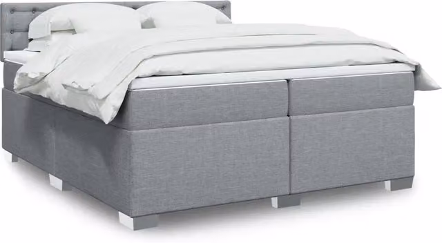 Letto Ibrido con Giroletto a Molle e Materasso vidaXL Grigio e Bianco 200 x 200 cm