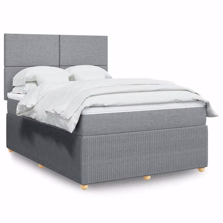 vidaXL Letto Ibrido con Materasso Grigio e Bianco L/P/H: 140 x 200 cm