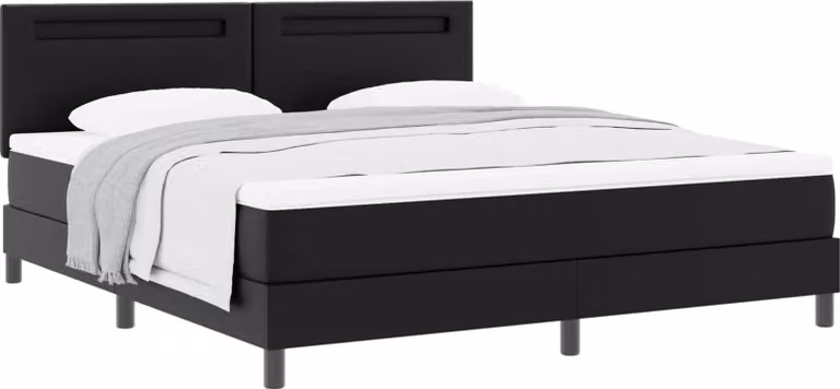 Letto a molle con strisce LED Nero 180 x 200 cm