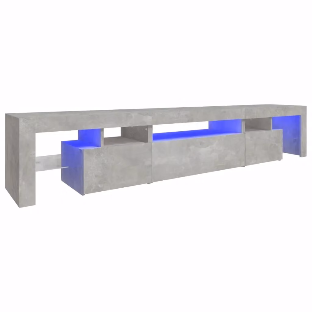 Mobile Porta TV Moderno vidaXL con Luci LED Integrate Grigio Cemento L: 215 cm, P: 36,5 cm, H: 40 cm – 2
