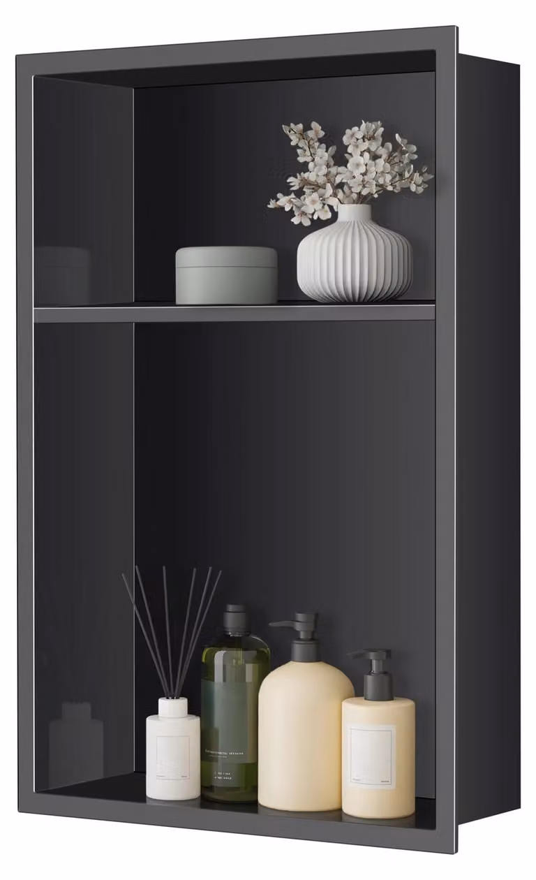 Nicchia per doccia da incasso in acciaio inossidabile, dimensioni 450 x 300 x 100 mm