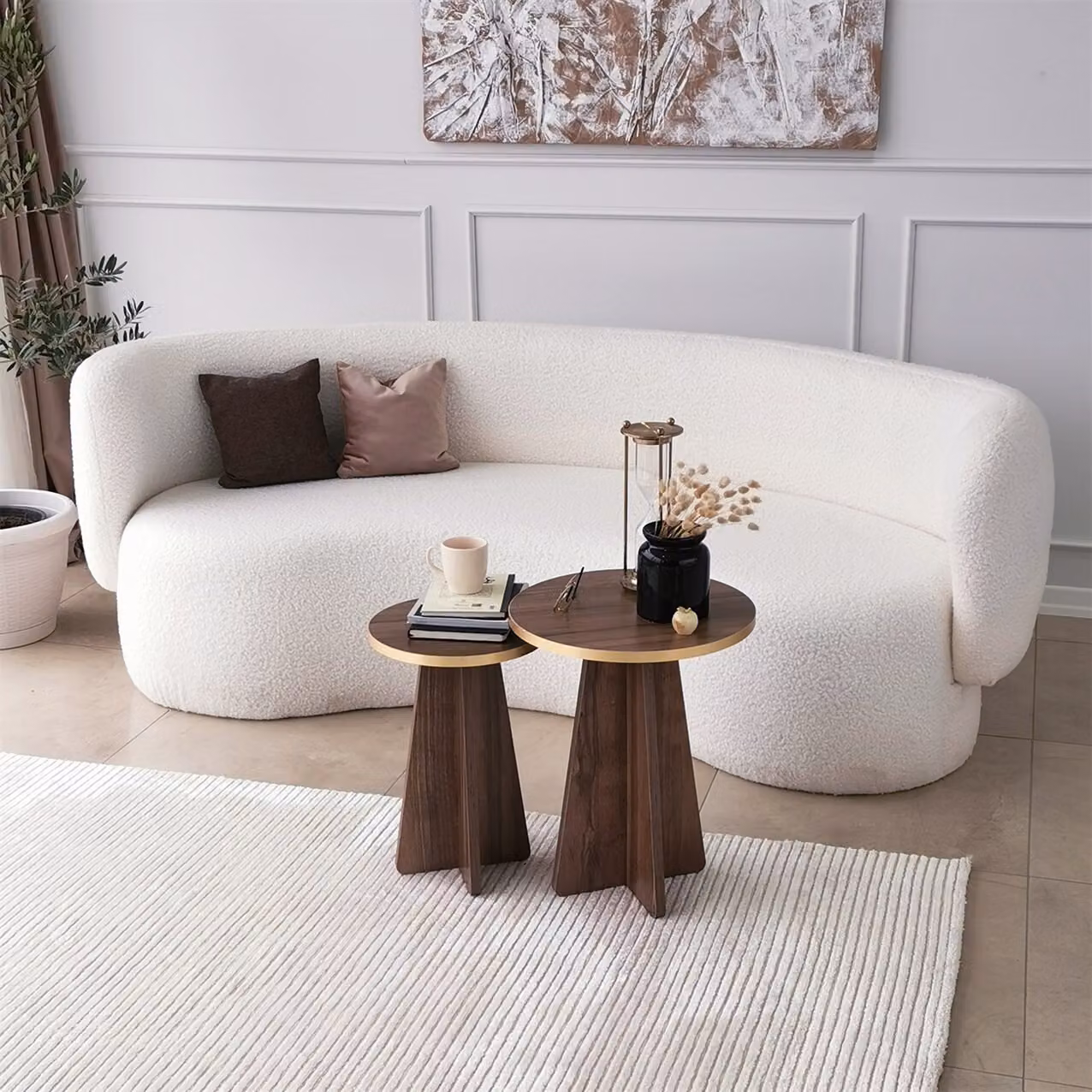 Skye Decor, Fungo 2 - Oro, Noce, Tavolini, Oro, 40 x 50 x 40 cm
