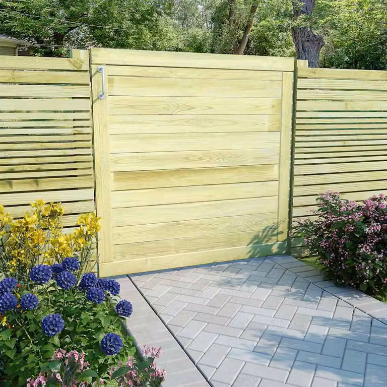 Cancello da giardino a battente vidaXL in legno verde 100 x 100 cm