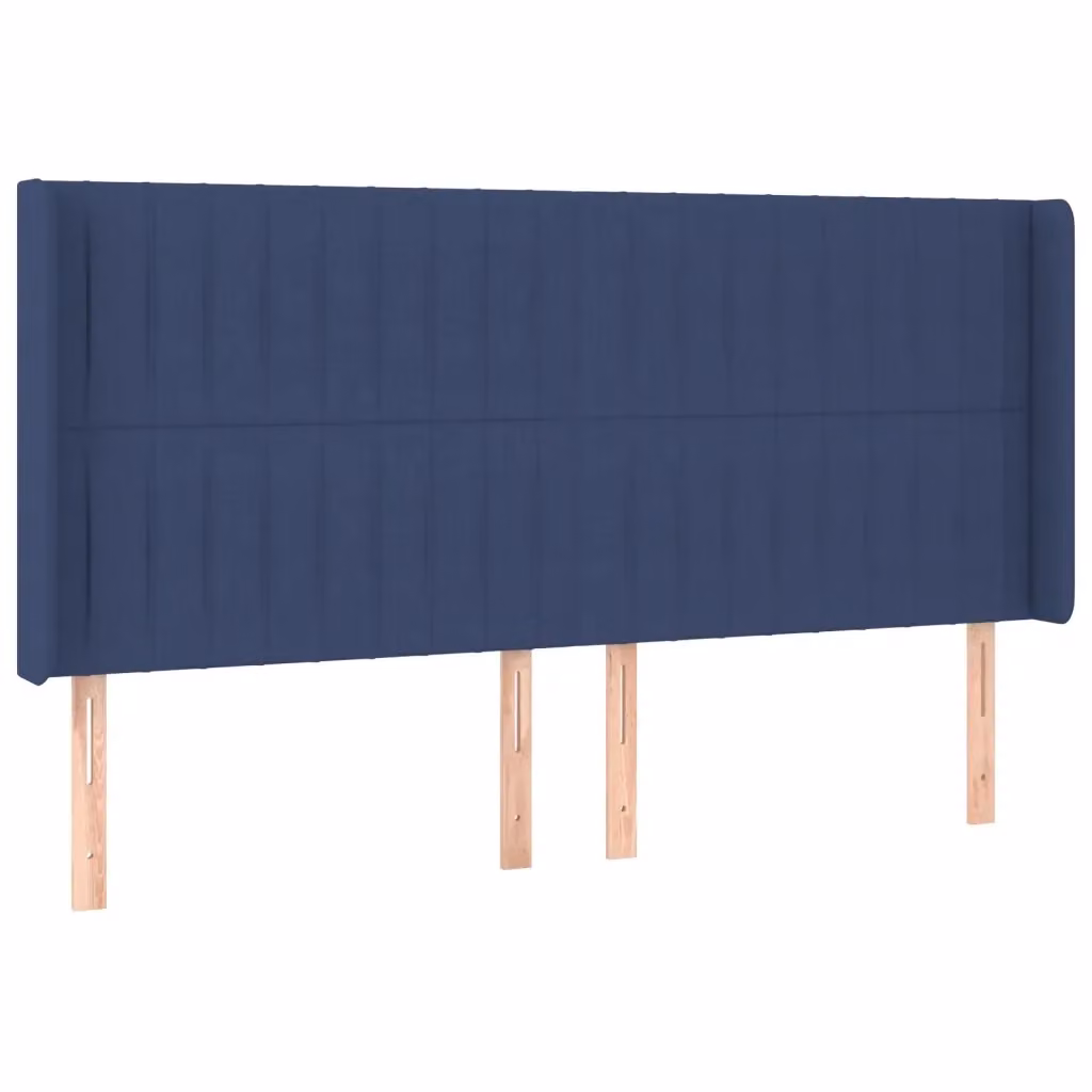 Testiera ad orecchio vidaXL in tessuto blu con struttura in legno e pannello imbottito L: 183 cm, P: 16 cm, H: 118 cm – 2