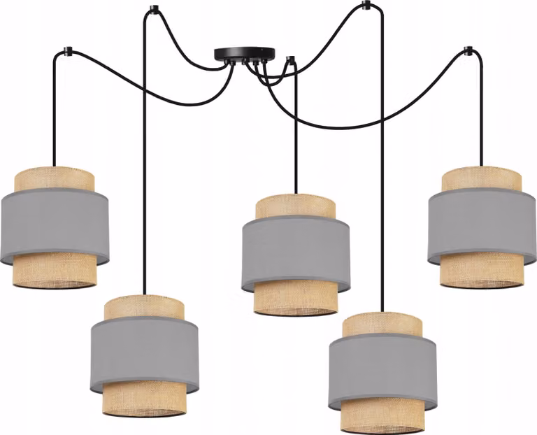 Lampada a sospensione, lampadario da soffitto, paralume, Boho Juta