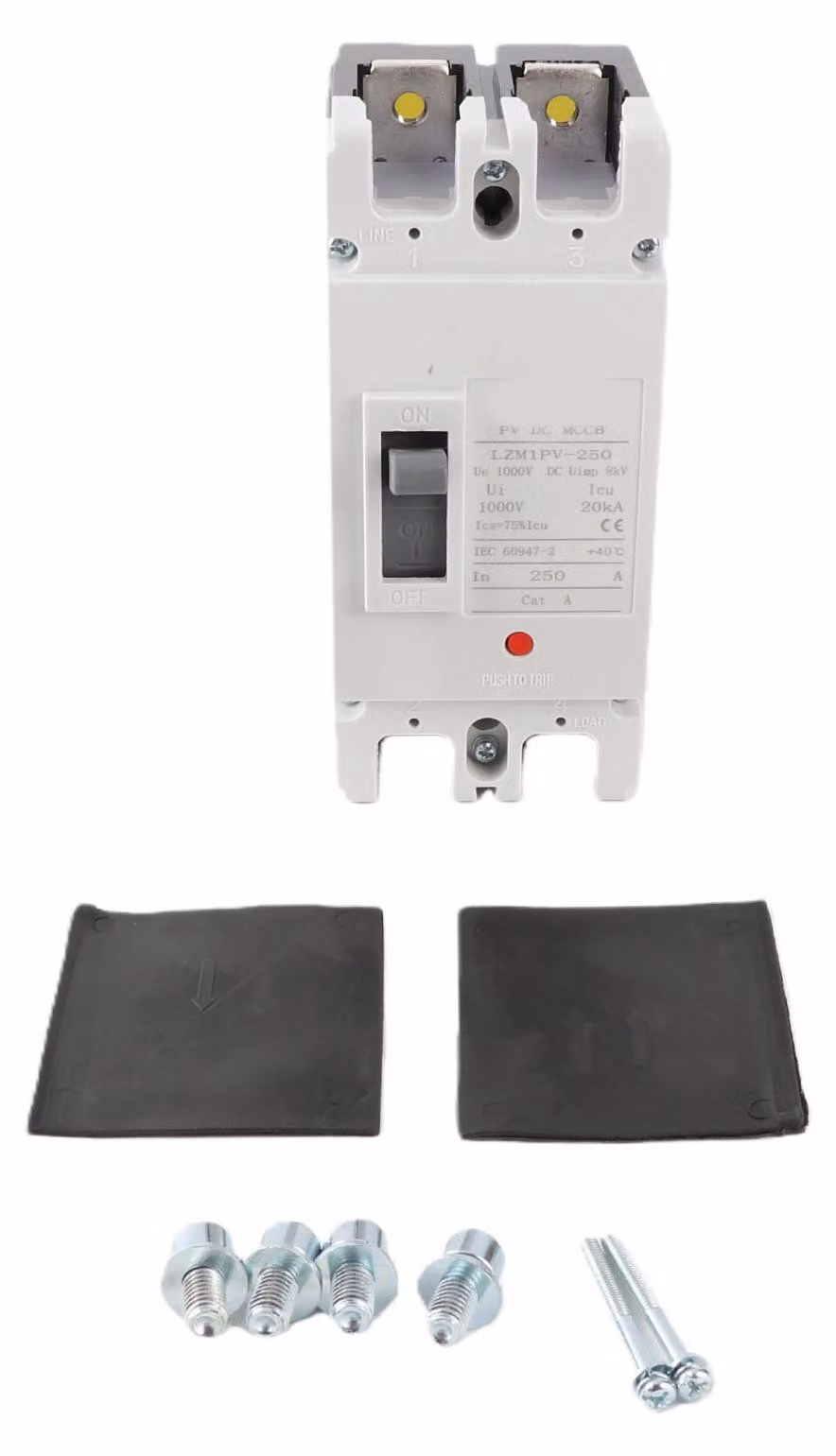 Interruttore miniaturale 2P con alloggiamento sagomato, interruttore di protezione DC 1000 V, 250 A, 20 kA
