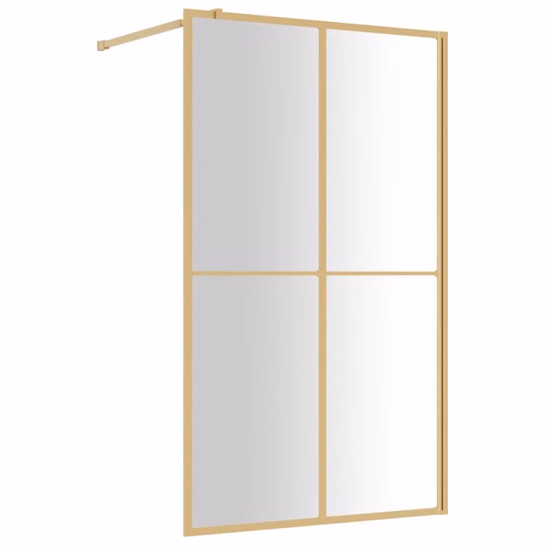 Parete per Doccia Walk-in Vetro Trasparente ESG 118x195 cm Oro