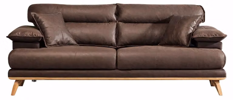 Elegante Wohnzimmer Polstercouch Designer Ledersofa 3-Sitzer Sofa
