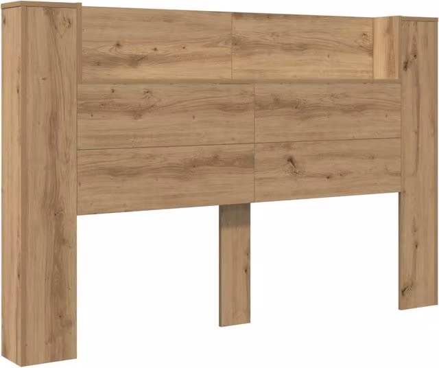 Testiera | Testata con Mobile e LED Rovere Artigianale Legno multistrato