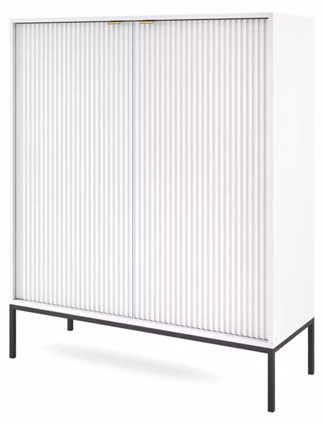Cassettone Nova 104x39x125cm bianco a 2 ante