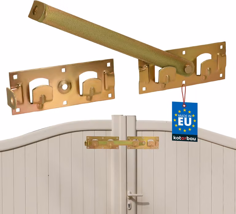 KOTARBAU® Chiavistello per Porta in Legno Acciaio Zincato 43 cm Dorato Doppio Catenaccio Porta senza Lucchetto Catenaccio per Cancello Robusto