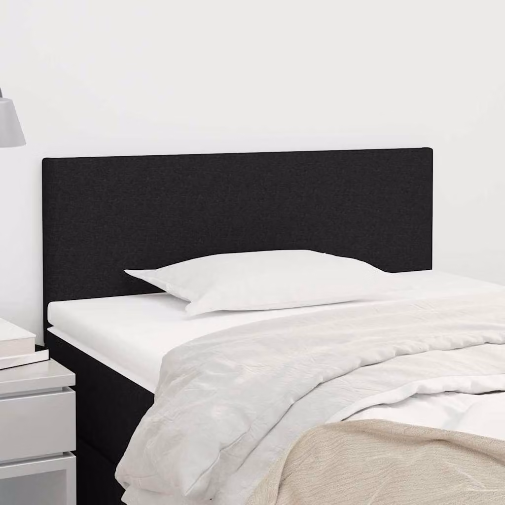 Testiera per letto vidaXL in tessuto nero con struttura in legno e pannello imbottito L: 80 cm, P: 5 cm, H: 78-88 cm