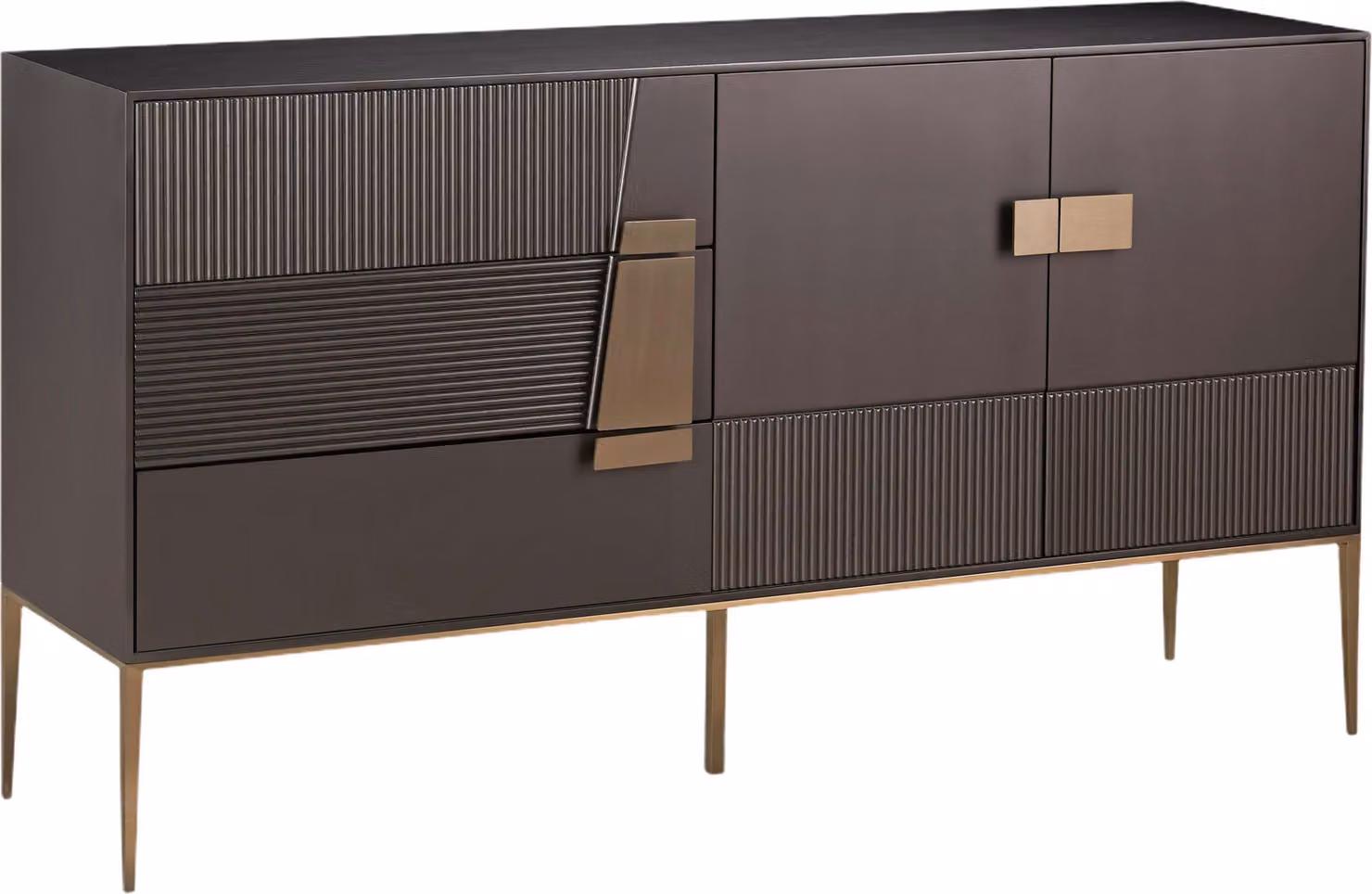FURNLUX Credenza Stylish Grey 160cm / Colore principale: Grigio / Dimensioni: 160 x 86 x 40 cm