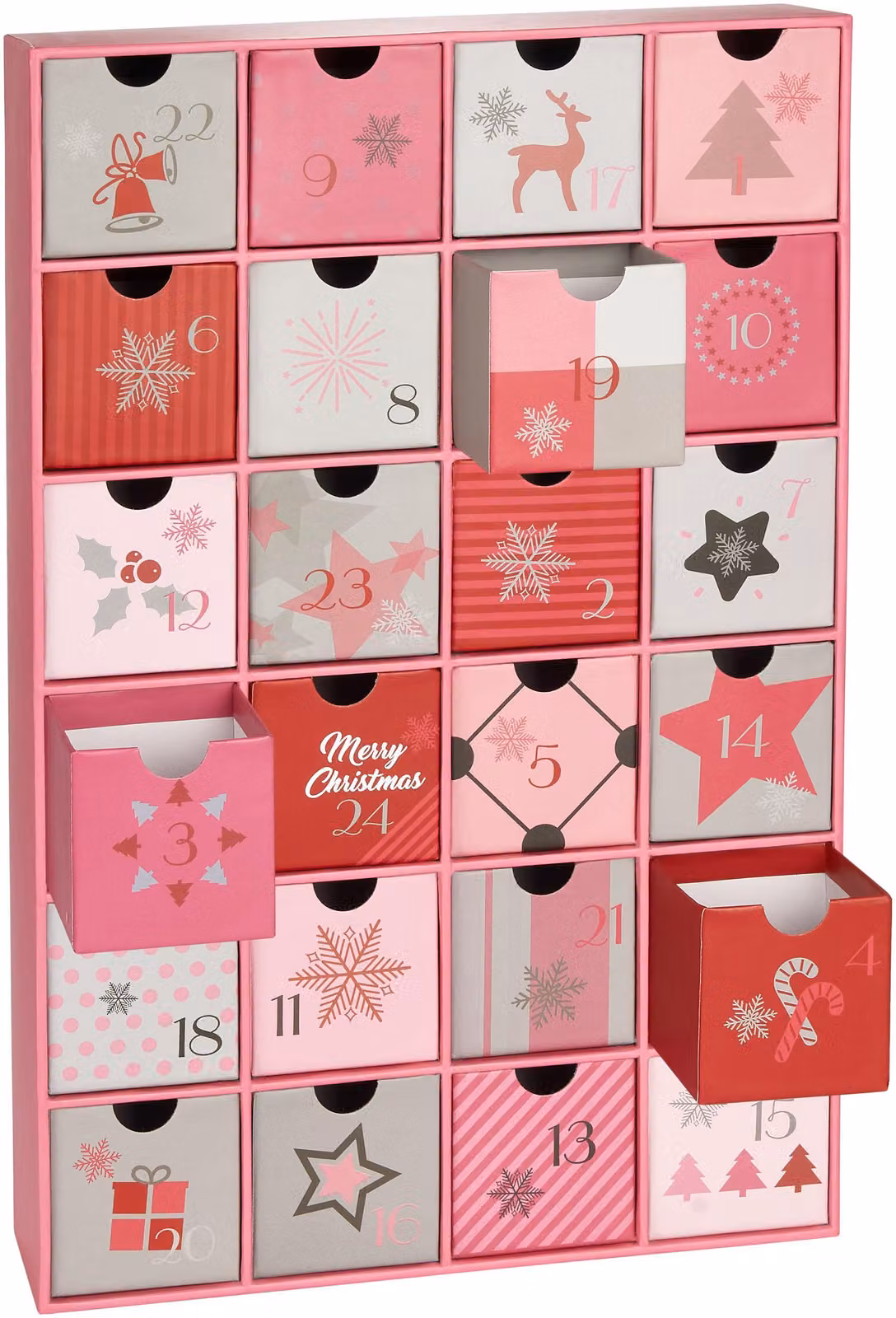 BRUBAKER Calendario dell'Avvento da riempire per donne e ragazze - Magia del Natale rosa - Calendario natalizio fai da te con 24 porte