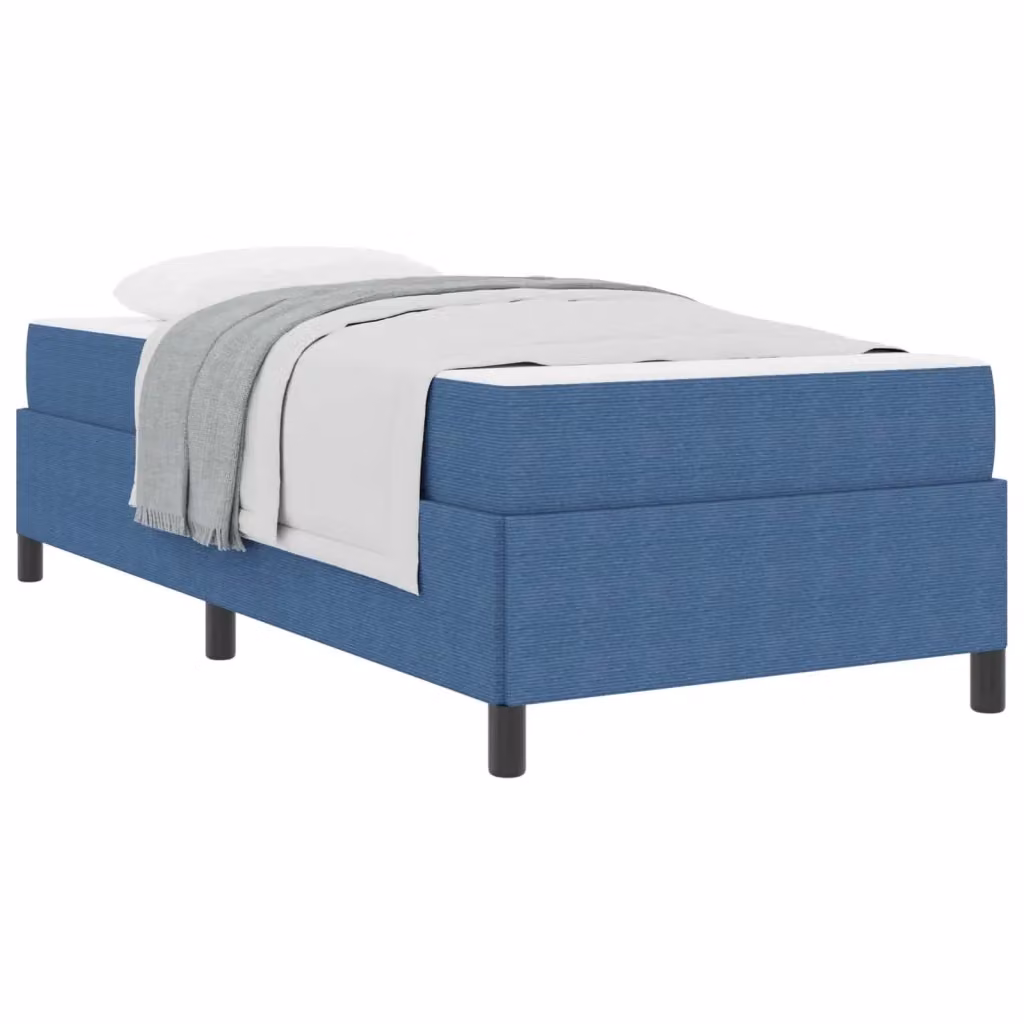 Struttura del letto con materasso vidaXL in tessuto blu e bianco, L/P/H: 90 x 190 x 193 cm – 2