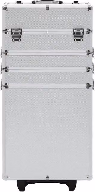 Valigia Trolley per Cosmetici in Alluminio vidaXL Argento L/P/H: 42 x 22 x 37 cm