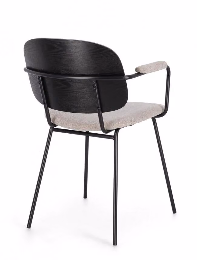 Set di 2 sedie Sienna GIORDANOSHOP in tessuto con struttura in legno e metallo L: 57 cm, P: 60 cm, H: 80 cm – 2