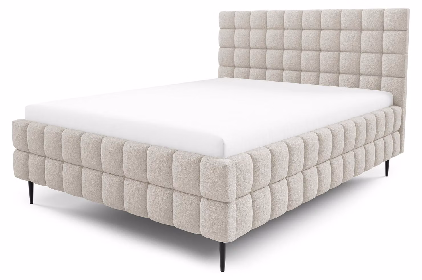 Letto imbottito con contenitore integrato, modello Stratus, imbottitura in fibra, dimensioni 180 x 200 cm