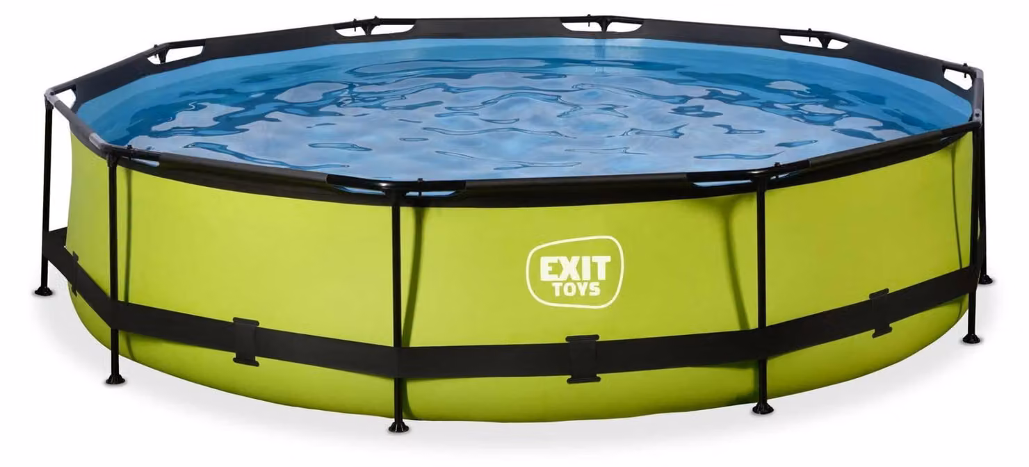 Set piscina EXIT Lime rotondo Ø 360x76 cm incl. sistema di filtraggio a cartuccia verde