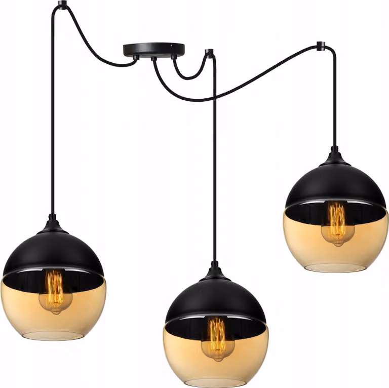 Elegante Lampada A Sospensione A Ragno Con Paralume In Vetro