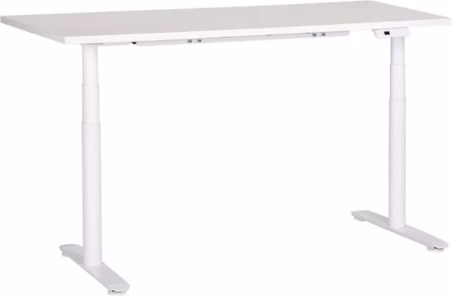 Scrivania regolabile elettricamente bianco 160 x 72 cm Struttura in acciaio verniciato a polvere