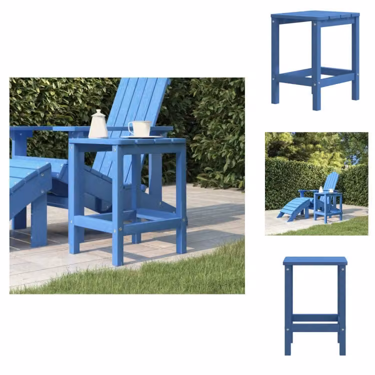 vidaXL Tavolo da giardino Adirondack blu mare 38x38x46 cm HDPE - Tavoli da giardino
