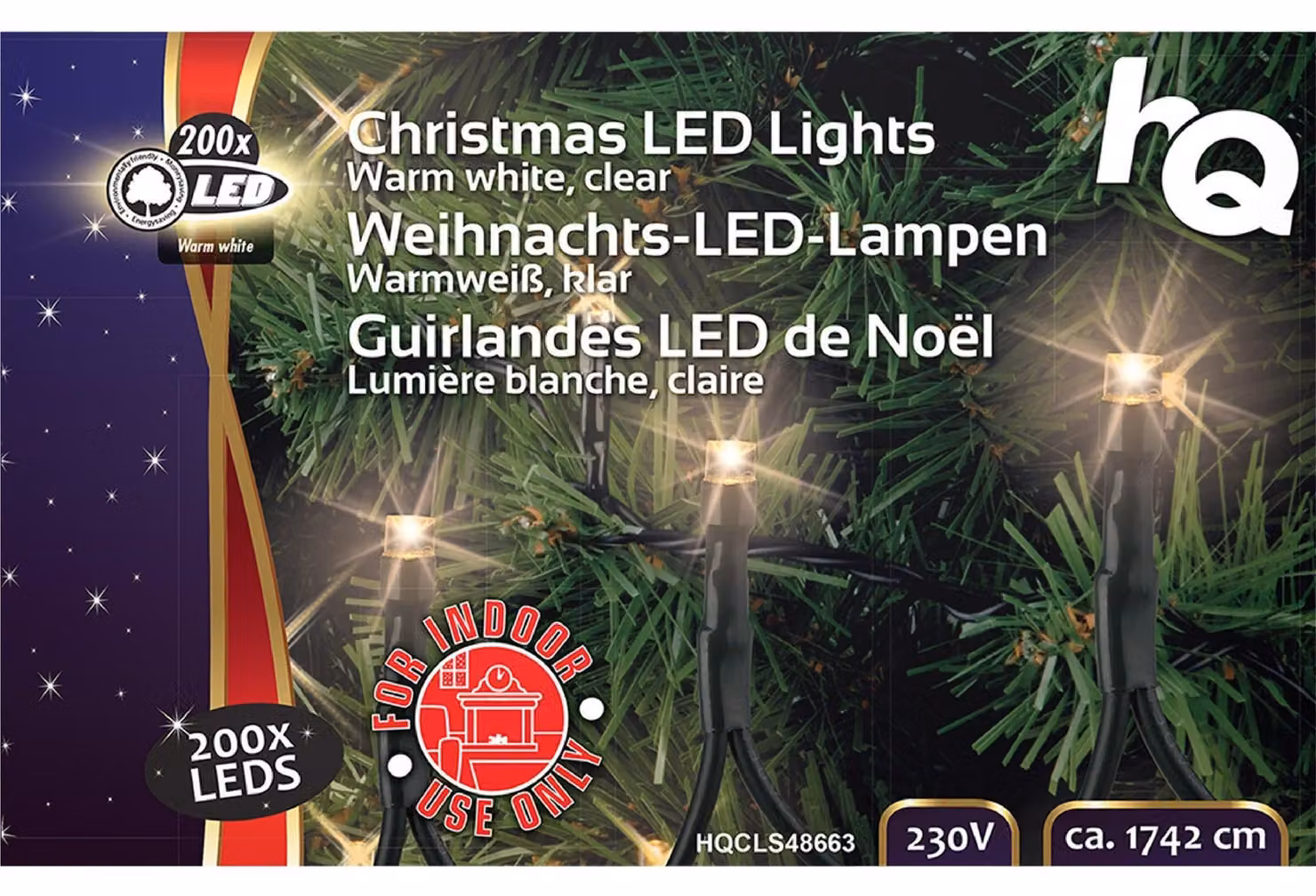 Luci natalizie 200 LED 4 W 17420 mm bianco caldo Interno