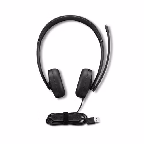 Lenovo USB-A Wired Stereo Headset Gen 2 - Cuffie con Microfono, plug and play cavo USB-A con controlli mute/volume, leggere, ottimali per Lavoro e Studio, Compatibili con PC, Laptop, Windows, macOS