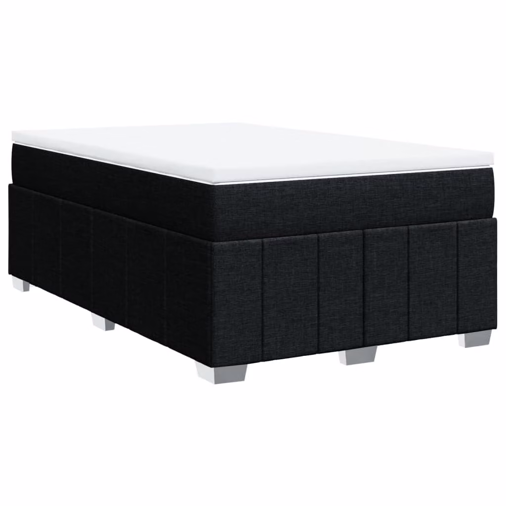 Letto a molle con materasso nero 120x190 cm in tessuto