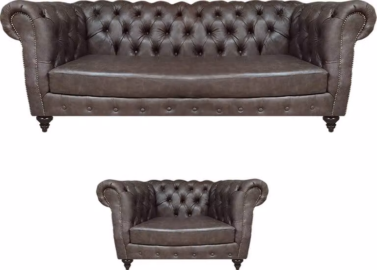 Wohnzimmer Modern Polstermöbel Sofa Dreisitze Einrichtung Sessel Chesterfield
