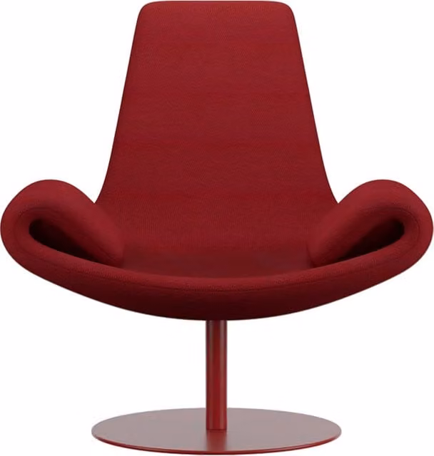 Poltrona lounge Wing Qeeboo in tessuto Pugi rosso con braccioli e struttura in metallo L: 148 cm, P: 102 cm, H: 79 cm