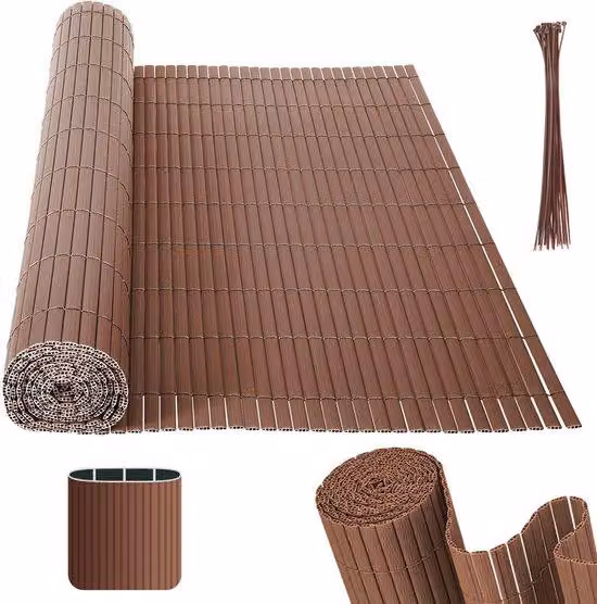 Pannello protettivo in PVC, dimensioni 1,2 x 3 metri, per garantire la privacy – ideale per proteggere giardini e balconi – colore marrone