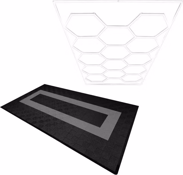 Set di Piastrelle Esagonali LED Monster Shop per Garage e Home Office in PVC, Colore Bianco e Luce Bianca Fredda