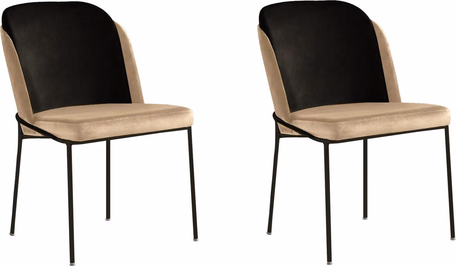 Skye Decor, DR - 145 V2, set di sedie (2 pezzi), nero, 100% METALLO, 54 x 55 x 86 cm