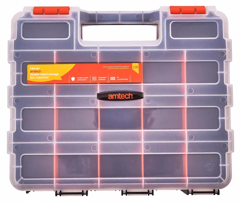 Am-Tech S6463: Contenitore a 34 scomparti, fronte-retro