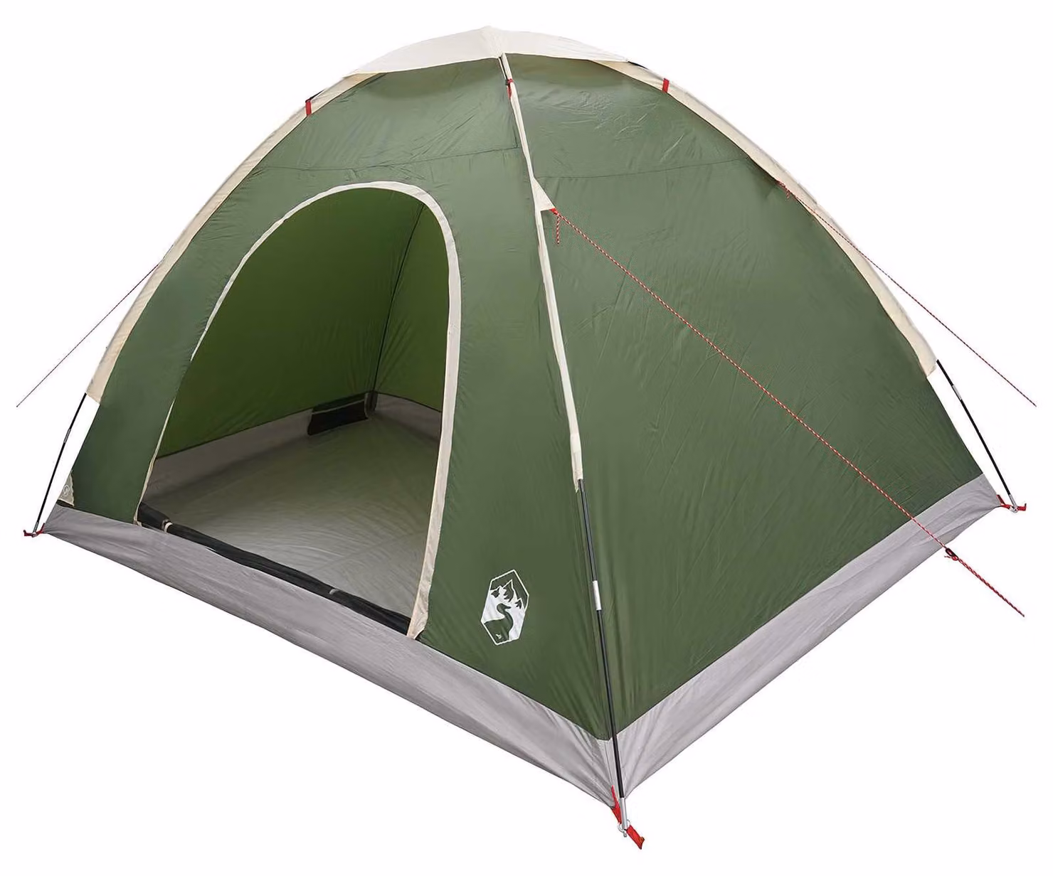 Tenda da campeggio con tetto verde, dimensioni 275 x 215 x 125 cm