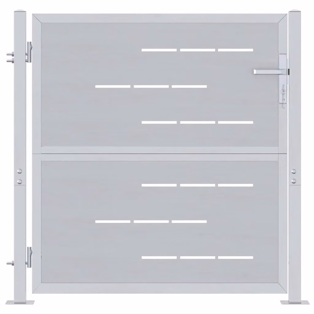 Cancello singolo da giardino vidaXL in acciaio inossidabile argento L: 85 cm, H: 97 cm – 2