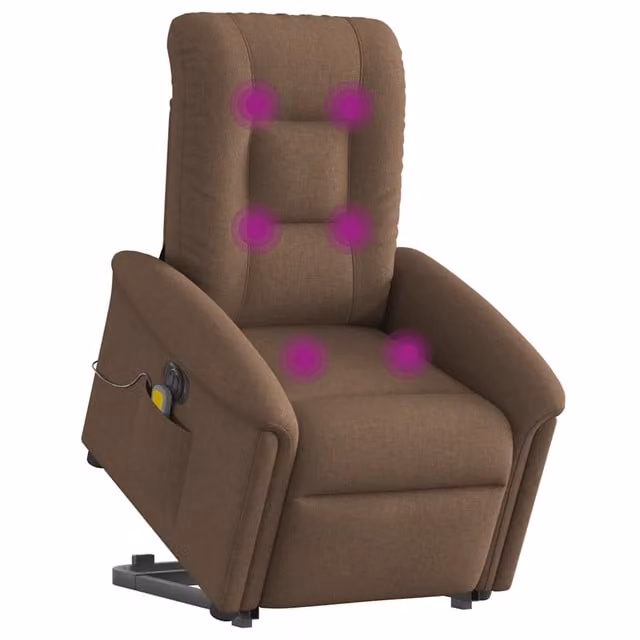 Poltrona Alzapersona Elettrica con Assistenza al Sollevamento vidaXL in Tessuto Marrone per Senior