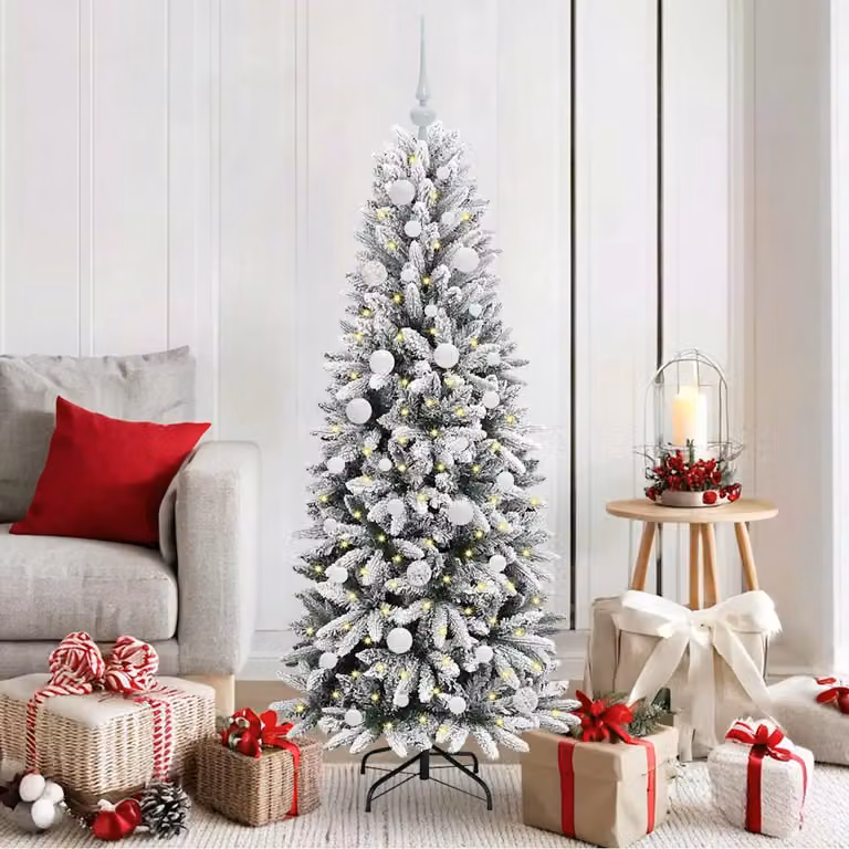 Albero di Natale artificiale con luci LED bianco e verde vidaXL Altezza: 150 cm